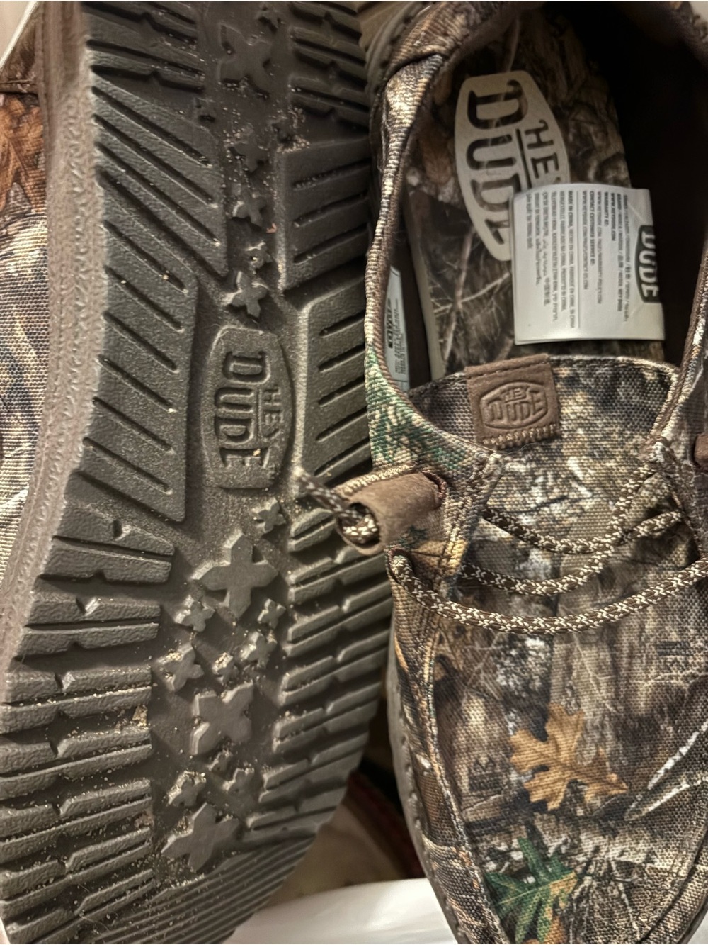 Hey Dude Tan Camouflage Slip-On Loafers - Picture 6 of 8